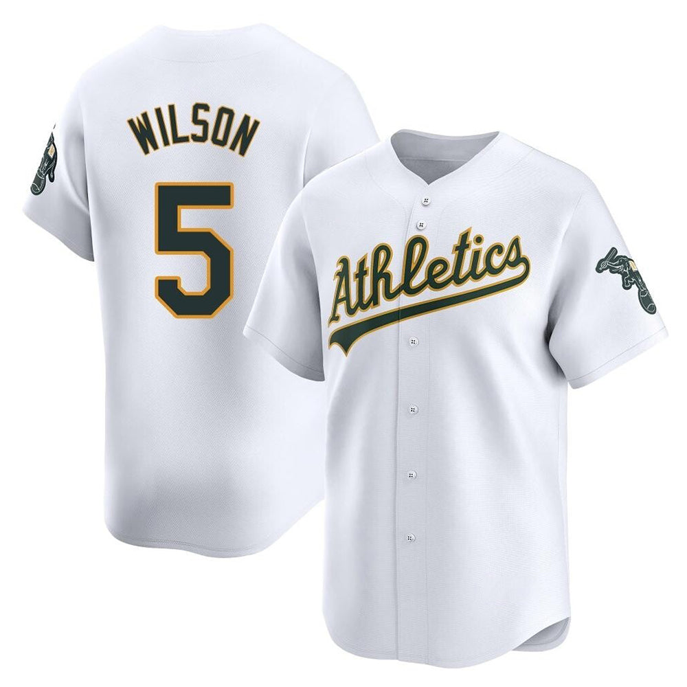 Johmsee Athletics #5 Jacob Wilson White Limited Home Stitched Jersey