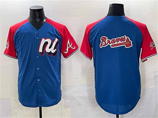 Atlanta Braves National League Team Big Logo Blue Red Alternate 2025 All-Star Edition Limited Stitched Baseball Jersey