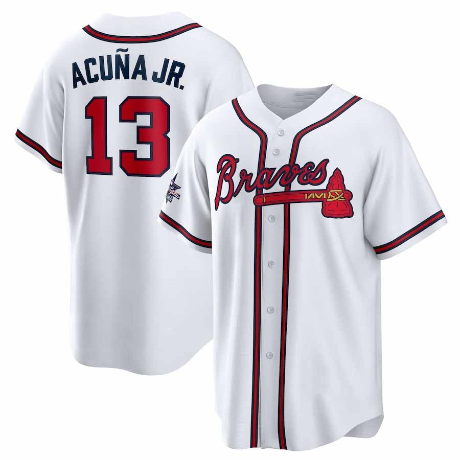 Johmsee A.Braves #13 Ronald Acuna Jr. 2025 All-Star Game Home Replica Player Jersey - White Stitched Personalized Jersey