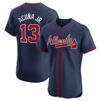 Johmsee A.Braves #13 Ronald Acuna Jr. Alternate Elite Player Jersey - Navy Personalized Jerseys