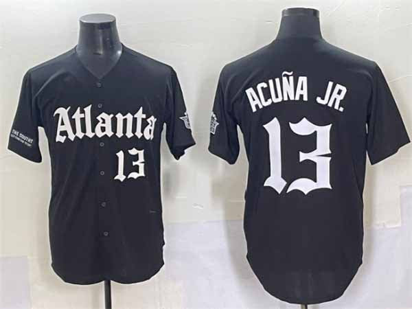 Johmsee A.Braves #13 Ronald Acuna Jr. Black Gothic South x Outkast Edition Vapor Limited Stitched Personalized Jersey
