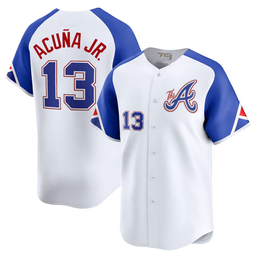 Johmsee A.Braves #13 Ronald Acuna Jr. City Connect Limited Jersey - White Personalized Jerseys