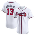 Johmsee A.Braves #13 Ronald Acuna Jr. Home Elite Jersey - White Personalized Jerseys