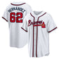 Atlanta Braves #62 Daysbel Hernandez Home Replica Jersey - White Baseball Jerseys