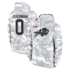 Johmsee B.Bills #0 Keon Coleman Player Arctic Camo Salute to Service Hoodies Stitched Jerseys