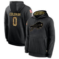 Johmsee B.Bills #0 Keon Coleman Player Salute to Service Black Hoodies Stitched Jerseys
