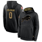 Johmsee B.Bills #0 Keon Coleman Player Salute to Service Black Hoodies Stitched Jerseys