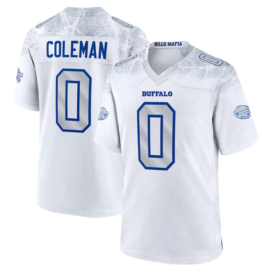 Johmsee B.Bills #0 Keon Coleman Player White Rivalries Collection Game  Stitched Jerseys