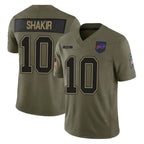 Johmsee B.Bills #10 Khalil Shakir Player Olive Salute to Service Limited Home Game Stitched Jerseys