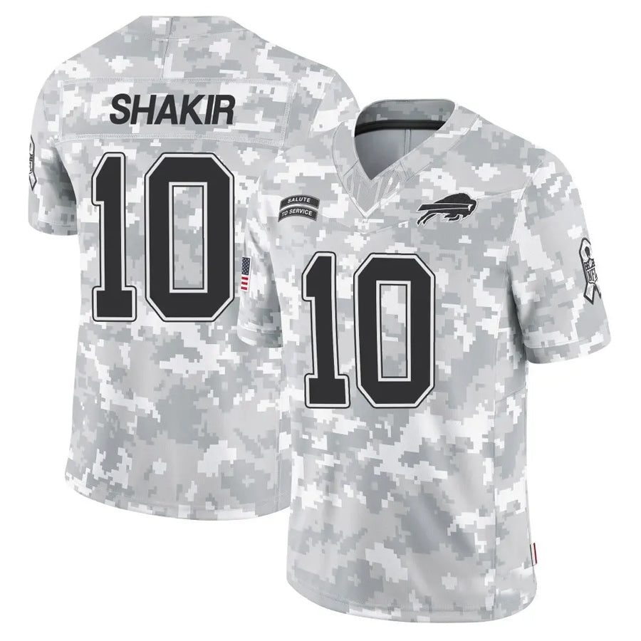 Johmsee B.Bills #10 Khalil Shakir Player Arctic Camo Salute to Service Limited  Stitched Jerseys
