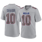 Johmsee B.Bills #10 Khalil Shakir Player Gray Replica Game Stitched Jerseys