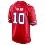 Johmsee B.Bills #10 Khalil Shakir Player Red Home Game  Stitched Jerseys