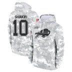 Johmsee B.Bills #10 Khalil Shakir Player Salute to Service Hoodies  Stitched Jerseys