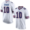 Johmsee B.Bills #10 Khalil Shakir Player White Home Game  Stitched Jerseys