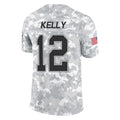 Johmsee B.Bills #12 Jim Kelly Player Arctic Camo Salute to Service Limited Stitched Jerseys