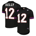 Johmsee B.Bills #12 Jim Kelly Player Black Mitchell & Ness Replica Mesh Limited Stitched Jerseys