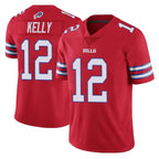 Johmsee B.Bills #12 Jim Kelly Player Red Vapor Untouchable Limited Home Game Stitched Jerseys