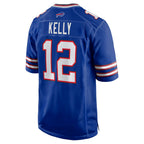 Johmsee B.Bills #12 Jim Kelly Player Royal Home Game Stitched Jerseys