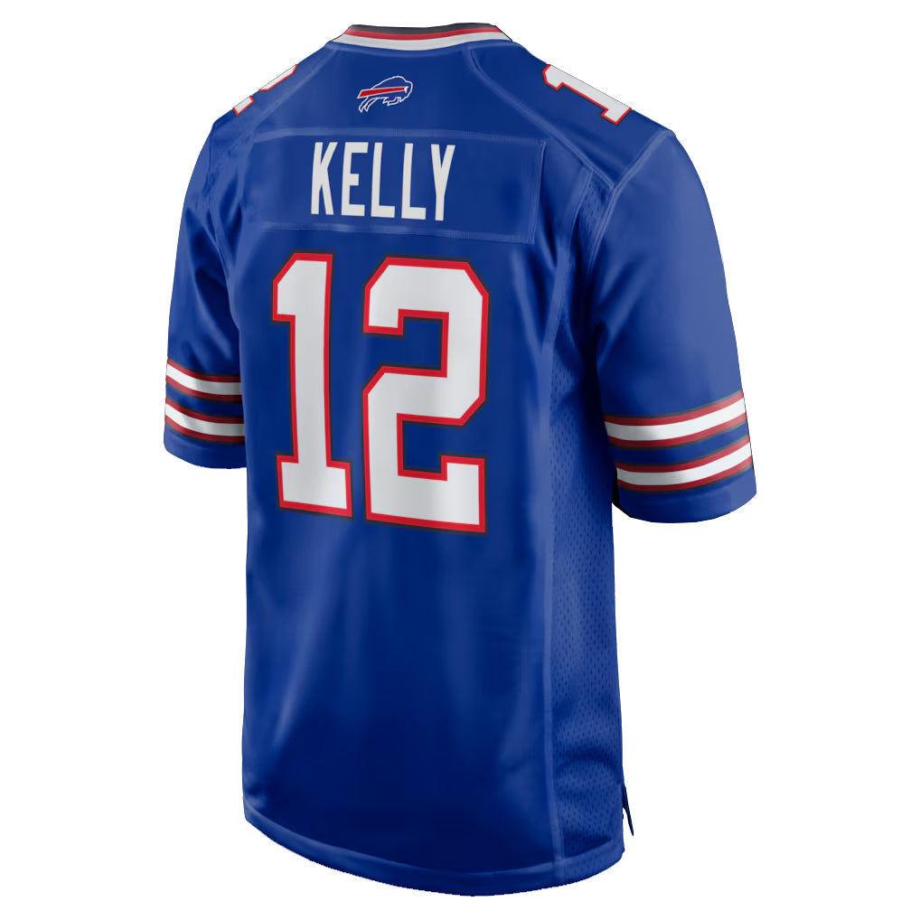 Johmsee B.Bills #12 Jim Kelly Player Royal Home Game Stitched Jerseys