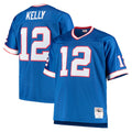 Johmsee B.Bills #12 Jim Kelly Player Royal Mitchell & Ness Big & Tall 1990 Retired Replica Limited Stitched Jerseys