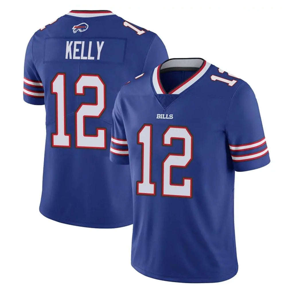 Johmsee B.Bills #12 Jim Kelly Player Royal Vapor Untouchable Limited Stitched Jerseys