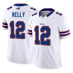 Johmsee B.Bills #12 Jim Kelly Player White Vapor F.U.S.E. Limited Stitched Jerseys