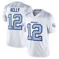Johmsee B.Bills #12 Jim Kelly Player White Rivalries Collection Vapor Limited  Stitched Jersey