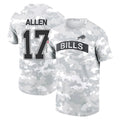Johmsee B.Bills #17 Josh Allen Player Arctic Camo Salute to Service T-Shirt Hoodies Stitched Jerseys