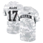 Johmsee B.Bills #17 Josh Allen Player Arctic Camo Salute to Service T-Shirt Hoodies Stitched Jerseys