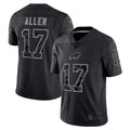 Johmsee B.Bills #17 Josh Allen Player Black RFLCTV Limited Stitched Jerseys