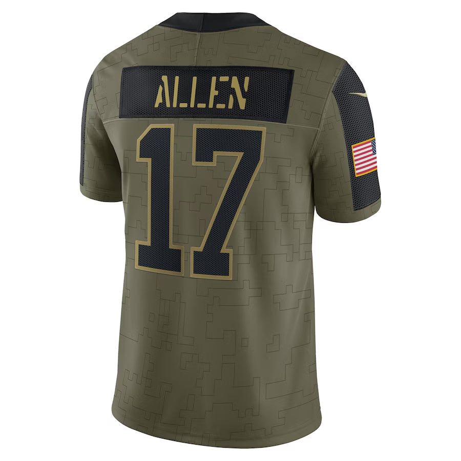 Johmsee B.Bills #17 Josh Allen Player Salute To Service Olive  Stitched Jerseys