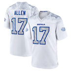 Johmsee B.Bills #17 Josh Allen Player White Rivalries Collection Game Stitched Jersey