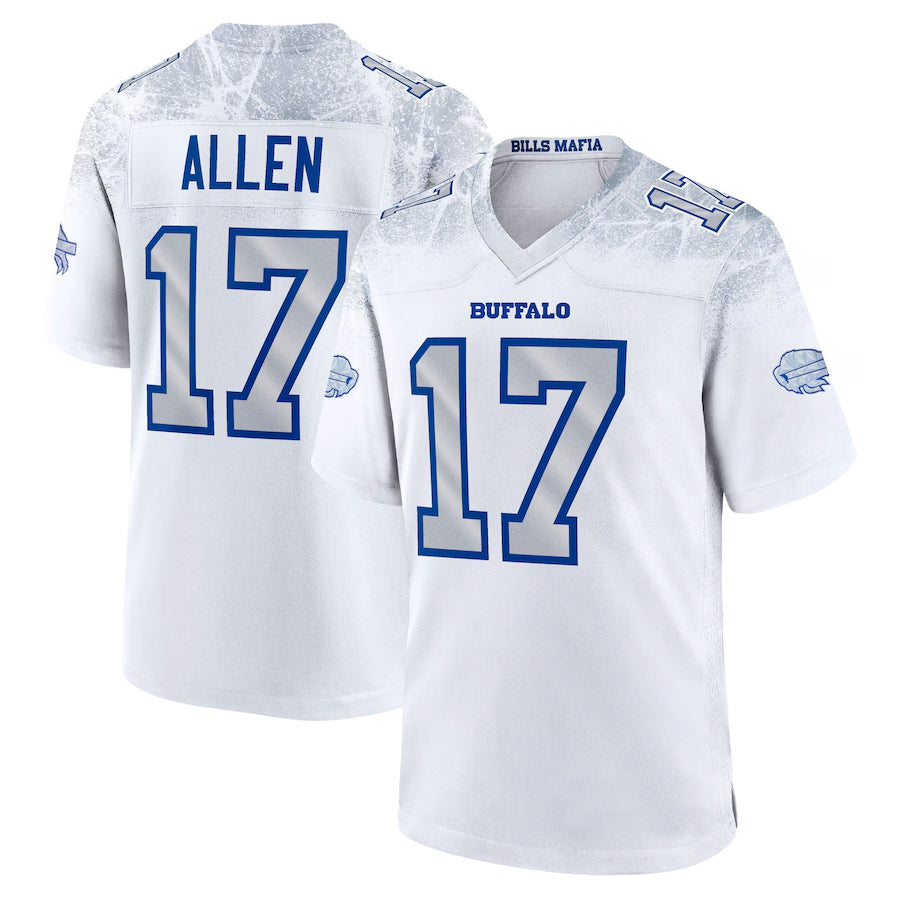 Johmsee B.Bills #17 Josh Allen Player White Rivalries Collection Game Stitched Jersey