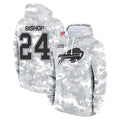 Johmsee B.Bills #24 Cole Bishop Player Arctic Camo Salute to Service Hoodies Limited Stitched Jerseys