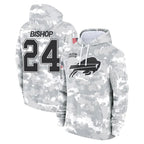 Johmsee B.Bills #24 Cole Bishop Player Arctic Camo Salute to Service Hoodies Limited Stitched Jerseys