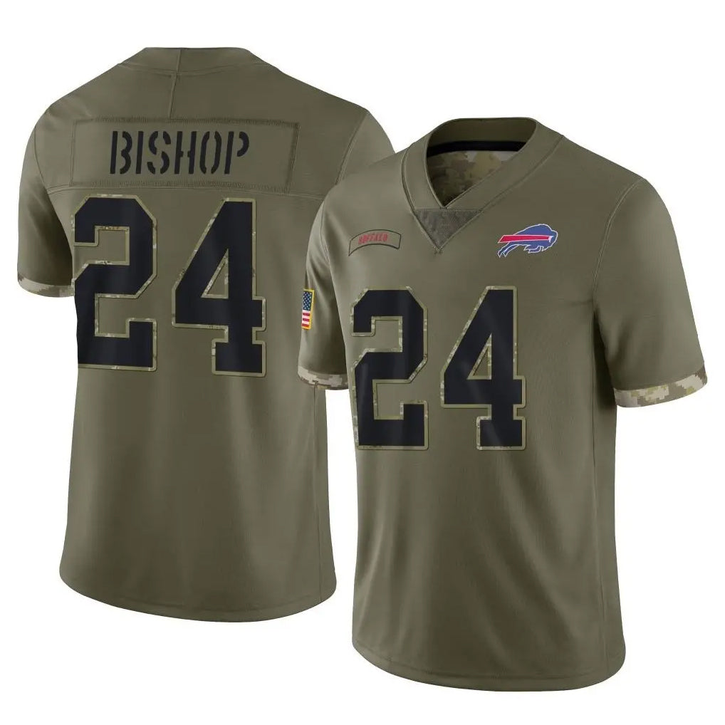Johmsee B.Bills #24 Cole Bishop Player Olive Salute To Service Game Stitched Jerseys