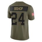 Johmsee B.Bills #24 Cole Bishop Player Olive Salute To Service Limited Home Game Stitched Jerseys