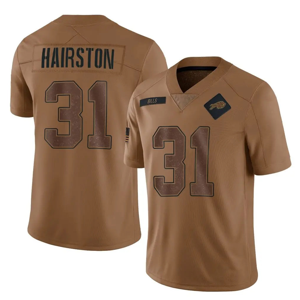 Johmsee B.Bills #31 Maxwell Hairston Player Brown Salute To Service Limited Stitched Jerseys