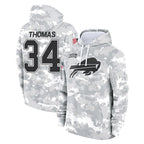 Johmsee B.Bills #34 Thurman Thomas Player Arctic Camo Salute to Service Hoodies Limited Stitched Jerseys