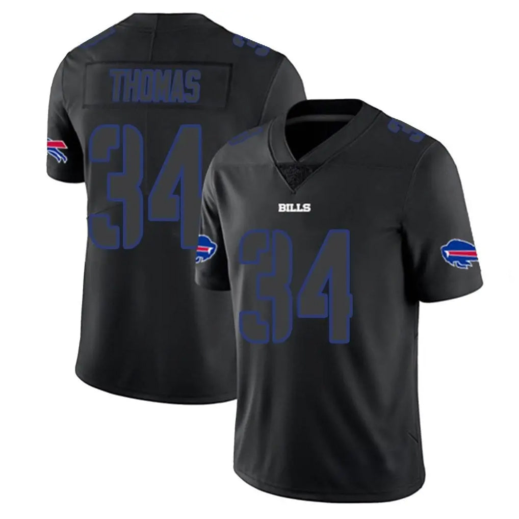 Johmsee B.Bills #34 Thurman Thomas Player Black Impact Limited Home Game Stitched Jerseys