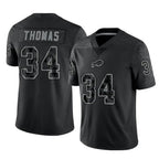 Johmsee B.Bills #34 Thurman Thomas Player Black RFLCTV Limited Stitched Jerseys