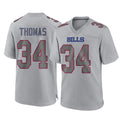 Johmsee B.Bills #34 Thurman Thomas Player Gray Fashion Home Game Stitched Jerseys