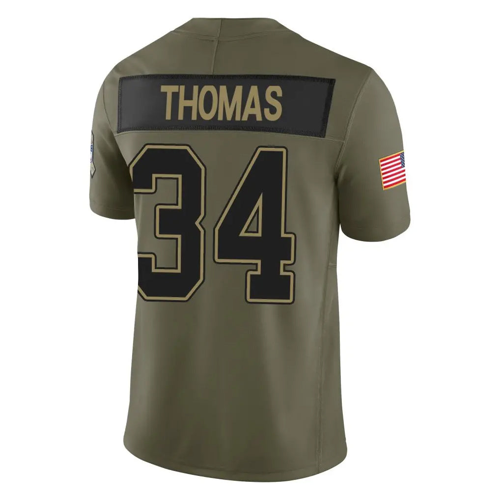 Johmsee B.Bills #34 Thurman Thomas Player Olive Salute To Service Limited Game Stitched Jerseys