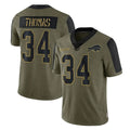 Johmsee B.Bills #34 Thurman Thomas Player Olive Salute To Service Limited Stitched Jerseys