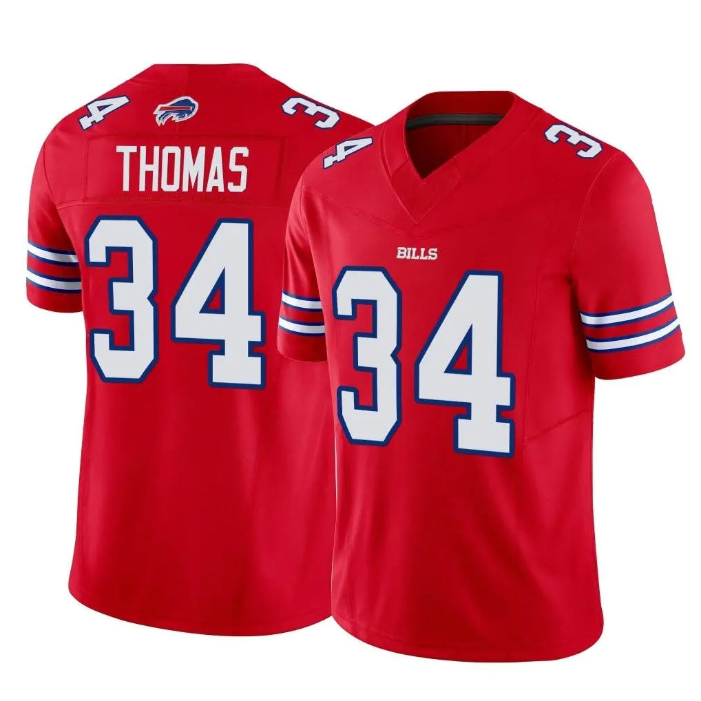 Johmsee B.Bills #34 Thurman Thomas Player Red Vapor F.U.S.E. Limited Home Game Stitched Jerseys