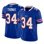 Johmsee B.Bills #34 Thurman Thomas Player Royal Vapor F.U.S.E. Limited Home Game Stitched Jerseys