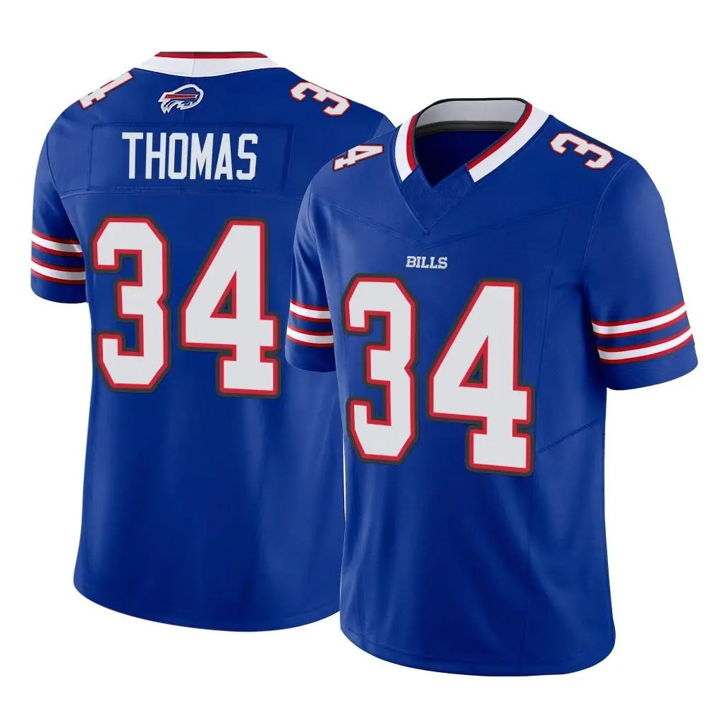 Johmsee B.Bills #34 Thurman Thomas Player Royal Vapor F.U.S.E. Limited Home Game Stitched Jerseys