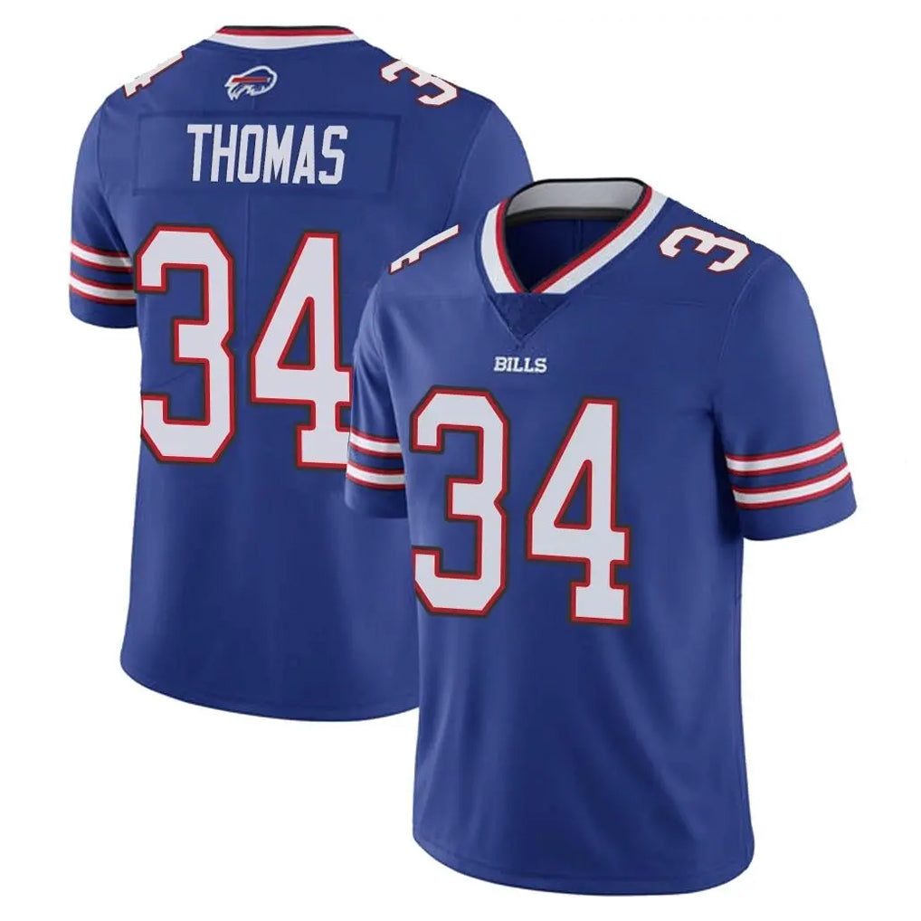 Johmsee B.Bills #34 Thurman Thomas Player Royal Vapor Untouchable Limited Stitched Jerseys