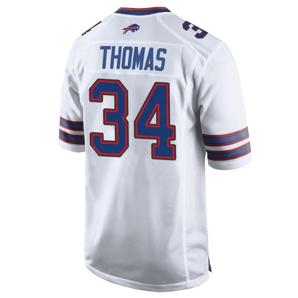 Johmsee B.Bills #34 Thurman Thomas Player White Home Game Stitched Jerseys
