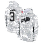 Johmsee B.Bills #3 Damar Hamlin Player Arctic Camo Salute to Service Hoodies Game Stitched Jerseys